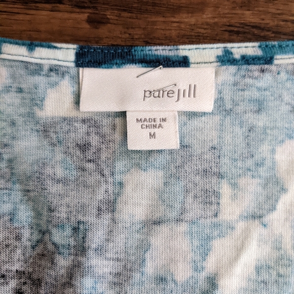 J. Jill Multi Color Blue Long Sleeve Tunic Top - Picture 7 of 10